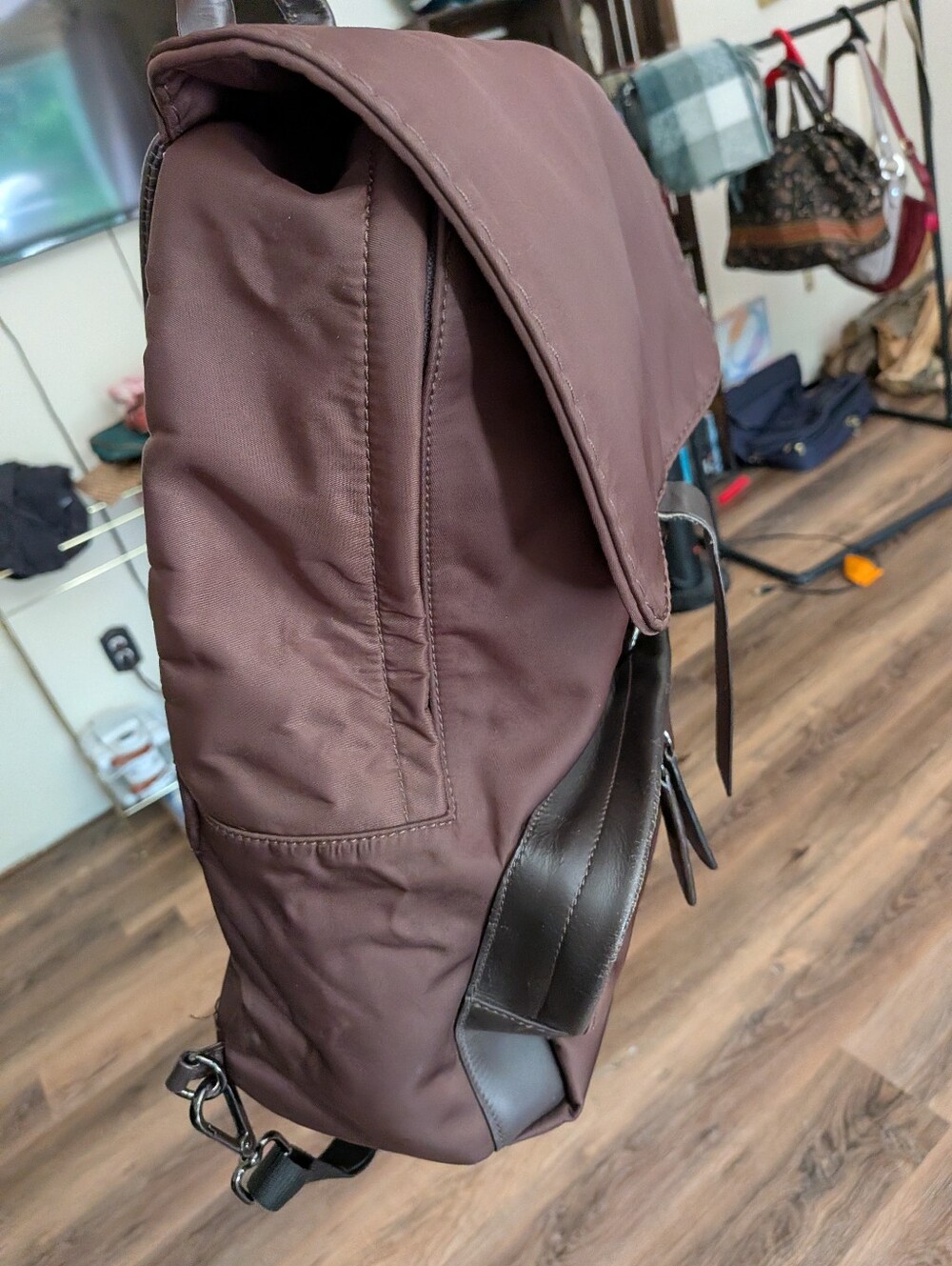 Zanellato Brown Nylon And Leather  Unisex Backpack - Brown - - Picture 6 of 9